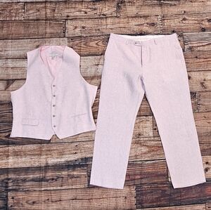 Joseph Abboud Men's Suit Vest & Pant Linen Size XXL Pink